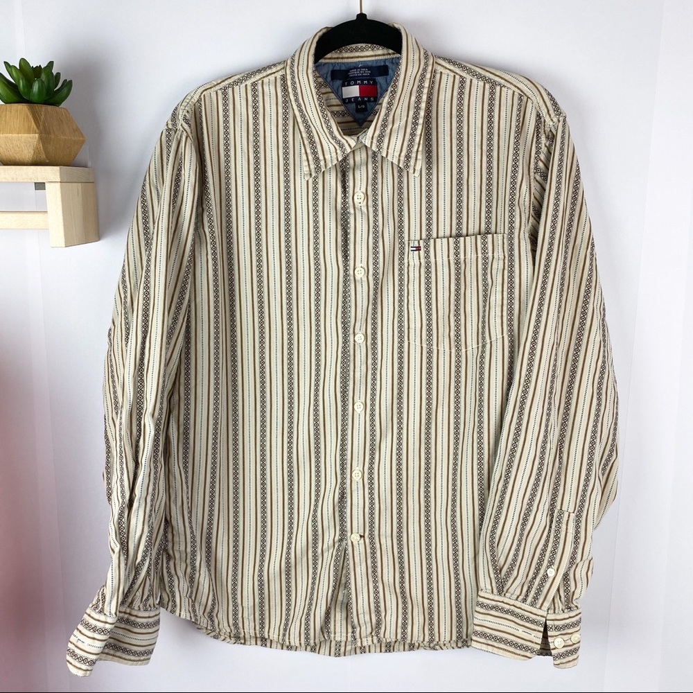 Tommy Hilfiger button down printed shirt size‎ L